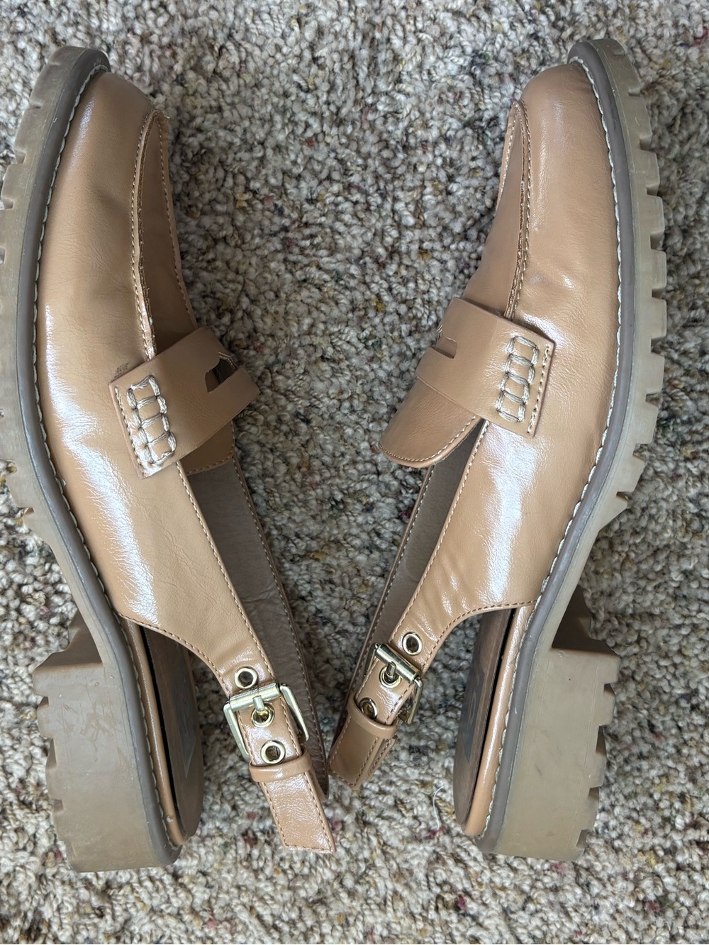 Women's Tan Slingback Loafers - Picture 4 of 7